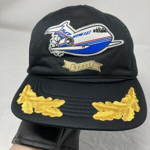 Vintage Boeing 7J7 Hat Cap Aviation Airplane Mesh Snapback RARE Failed Project